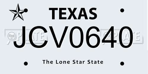 JCV0640 Texas License Plate