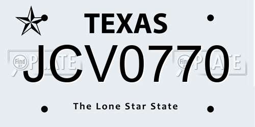 JCV0770 Texas License Plate