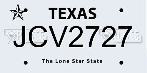 JCV2727 Texas License Plate