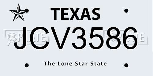 JCV3586 Texas License Plate