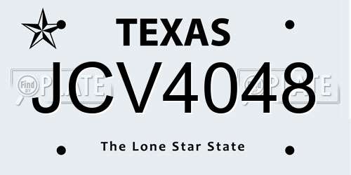 JCV4048 Texas License Plate