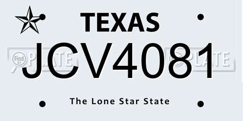 JCV4081 Texas License Plate
