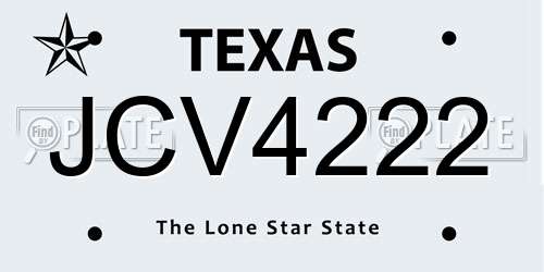 JCV4222 Texas License Plate