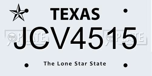 JCV4515 Texas License Plate