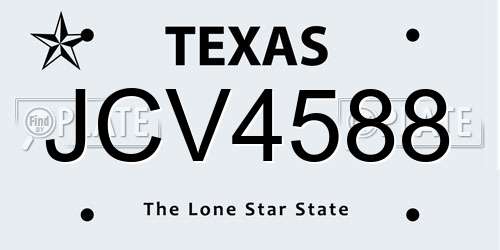 JCV4588 Texas License Plate