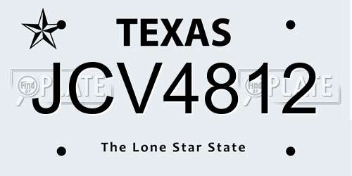 JCV4812 Texas License Plate