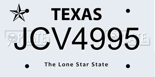 JCV4995 Texas License Plate