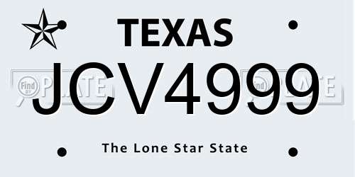 JCV4999 Texas License Plate
