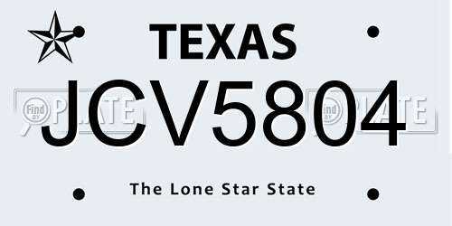 JCV5804 Texas License Plate