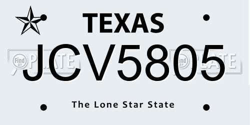 JCV5805 Texas License Plate