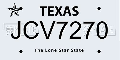 JCV7270 Texas License Plate