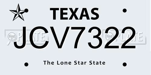 JCV7322 Texas License Plate