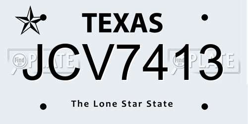 JCV7413 Texas License Plate