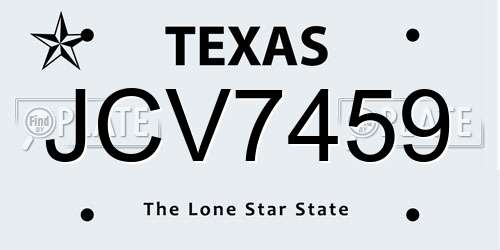 JCV7459 Texas License Plate