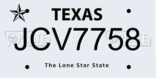 JCV7758 Texas License Plate