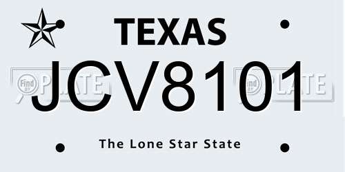 JCV8101 Texas License Plate
