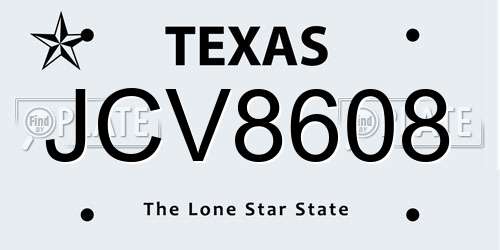 JCV8608 Texas License Plate