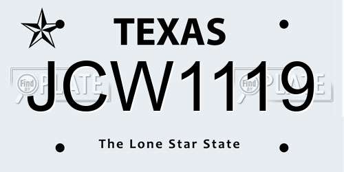 JCW1119 Texas License Plate