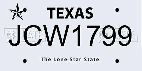 JCW1799 Texas License Plate