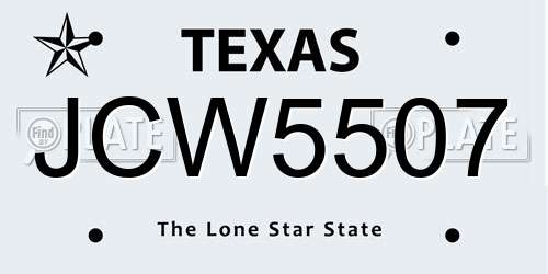 JCW5507 Texas License Plate