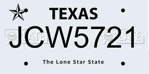JCW5721 Texas License Plate