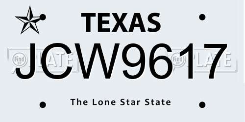 JCW9617 Texas License Plate
