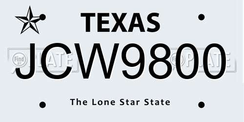 JCW9800 Texas License Plate