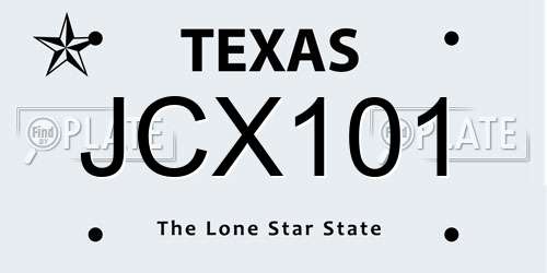 JCX101 Texas License Plate