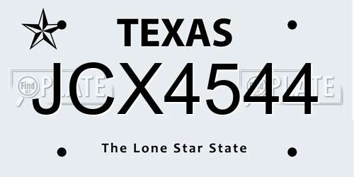 JCX4544 Texas License Plate