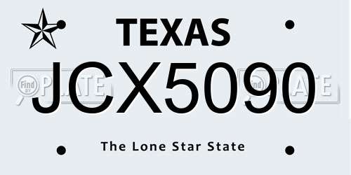 JCX5090 Texas License Plate