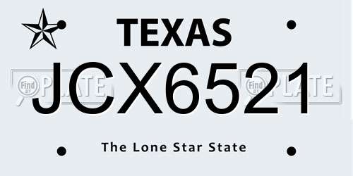 JCX6521 Texas License Plate