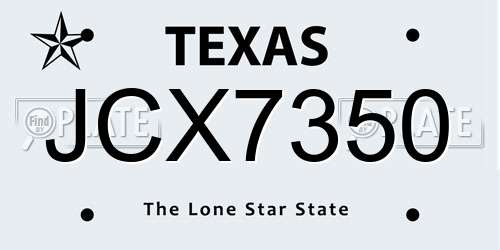 JCX7350 Texas License Plate