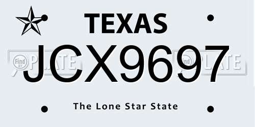 JCX9697 Texas License Plate