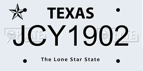 JCY1902 Texas License Plate