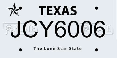 JCY6006 Texas License Plate