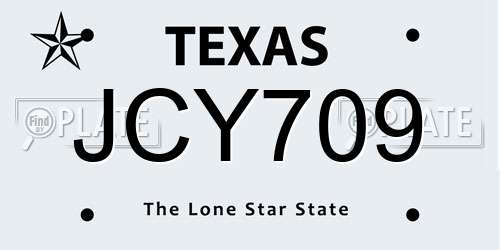 JCY709 Texas License Plate