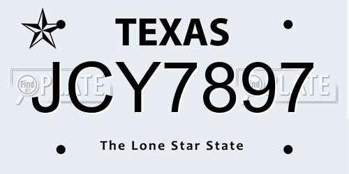 JCY7897 Texas License Plate