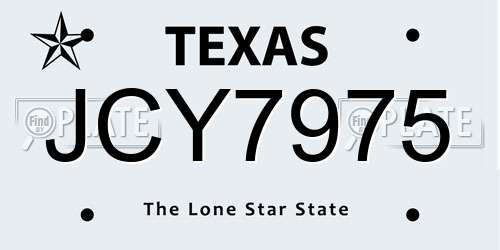 JCY7975 Texas License Plate