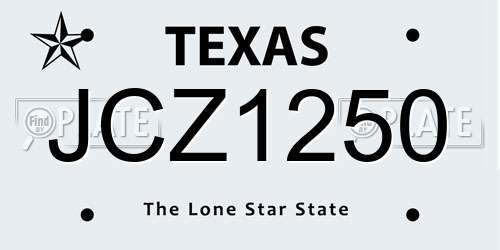 JCZ1250 Texas License Plate
