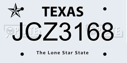 JCZ3168 Texas License Plate