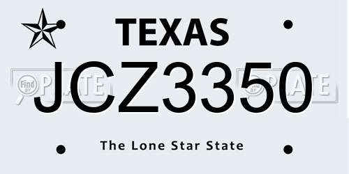 JCZ3350 Texas License Plate