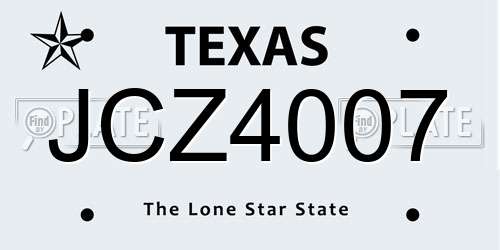 JCZ4007 Texas License Plate