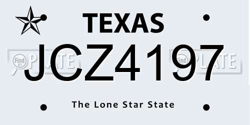 JCZ4197 Texas License Plate