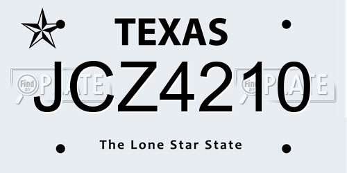 JCZ4210 Texas License Plate