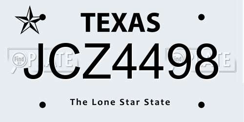 JCZ4498 Texas License Plate