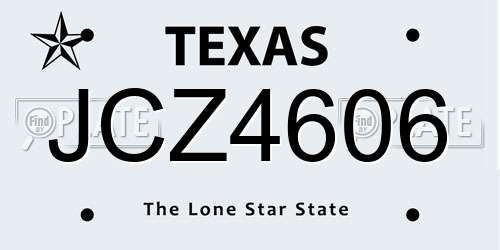 JCZ4606 Texas License Plate