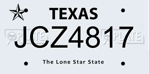 JCZ4817 Texas License Plate