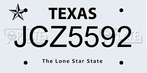 JCZ5592 Texas License Plate