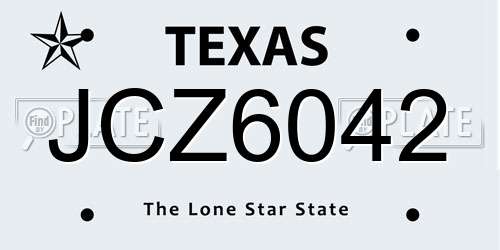 JCZ6042 Texas License Plate
