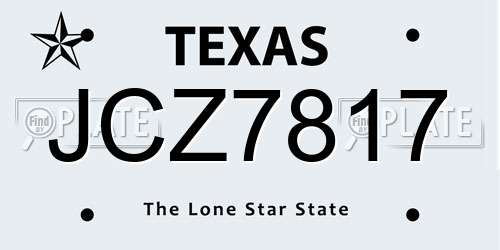 JCZ7817 Texas License Plate
